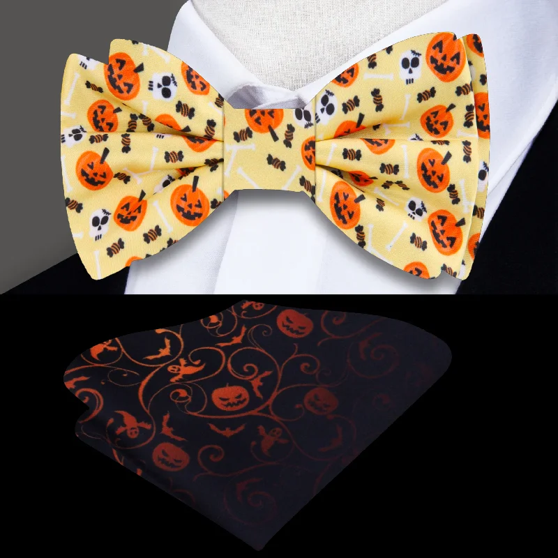 slim silk necktie designs for formal events-Trick or Treat Bow Tie