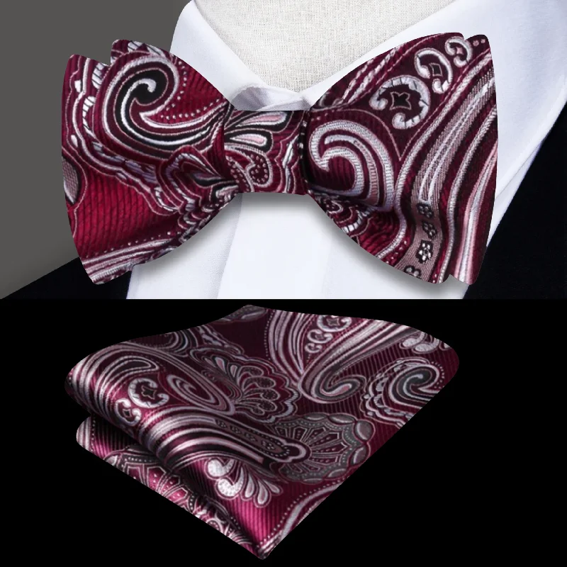 slim silk necktie combinations for weddings-Venice Self-Tie Bow Tie