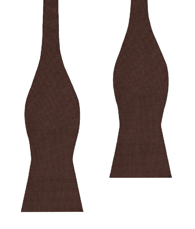 elegant silk necktie options for business wear-Vernazza Dark Brown Diamond Self Bow Tie