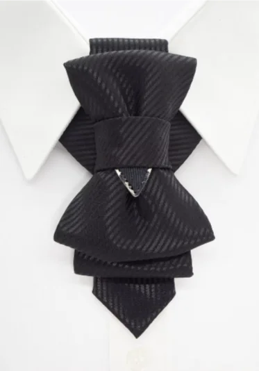 affordable silk wedding necktie packs-WEDDING BOW TIE "BLACK CODE"