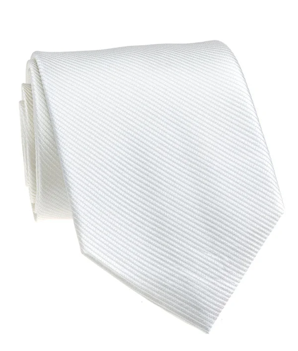 premium silk wedding necktie packs-XL Neckwear - White