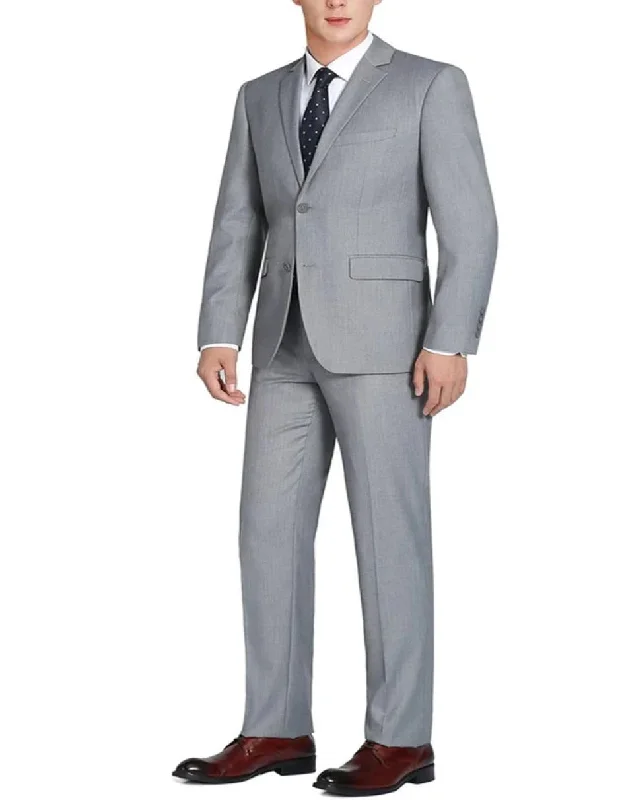 Best tuxedo rental for men's formal dinner -Light Grey Suit - Silver Gray Suit For Wedding - Mens Basic Two Button Classic Fit Suit With Optional Light Grey Vest