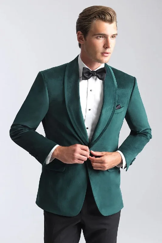 Men's wool tuxedo for black tie party -Velvet Blazer - Mens Blazer - Dinner Jacket "Venice" Emerald Green Velvet Dinner Jacket - Separates