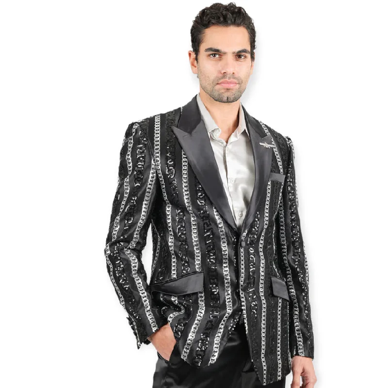 Men's premium wedding tuxedo for groom -BARABAS: Havana Sequin Blazer 2BL3108