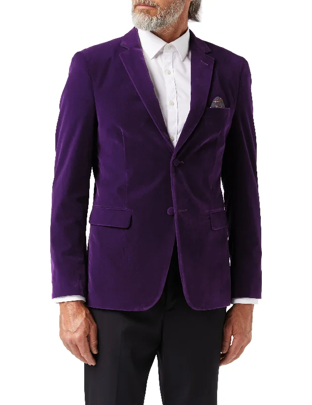 Men's tailored tuxedo for corporate dinner -GARY- PURPLE VELVET BLAZER