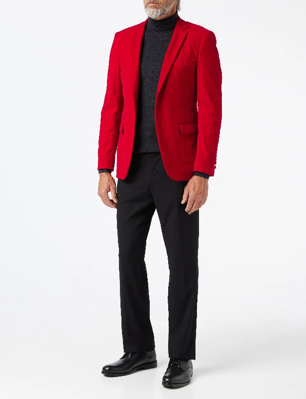 Men's designer tuxedo with satin lapels -GARY- RED VELVET BLAZER