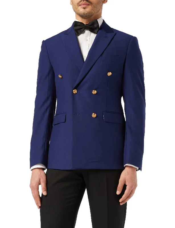 Men's tailored tuxedo for business dinner -NAVY DOUBLE BREASTED GOLD BUTTON JACKET