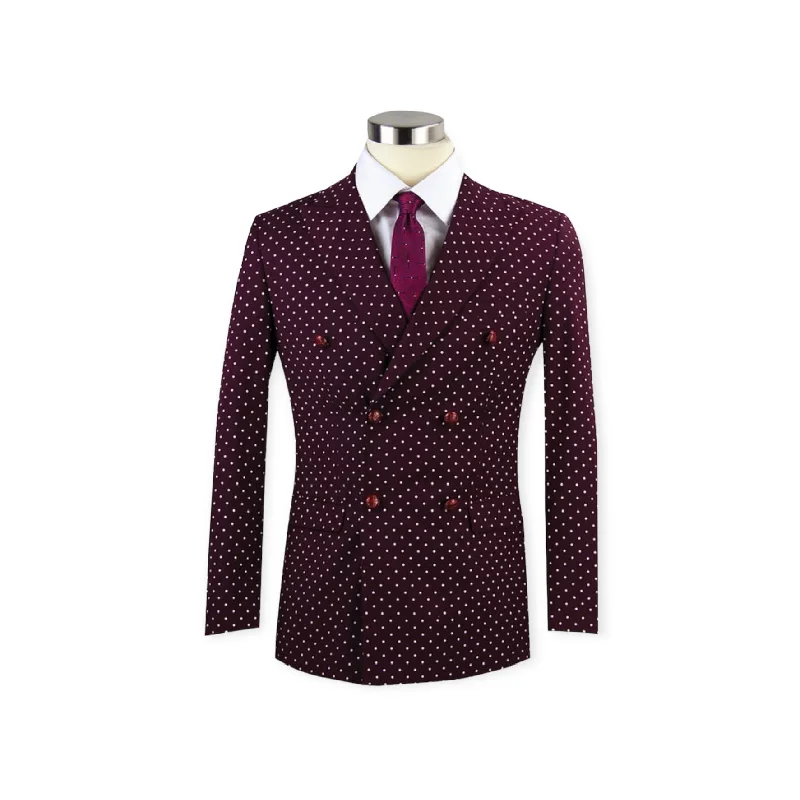 Men's business tuxedo with satin finish -NEEDLE & STICH: Polka Dot Blazer DBJ-601