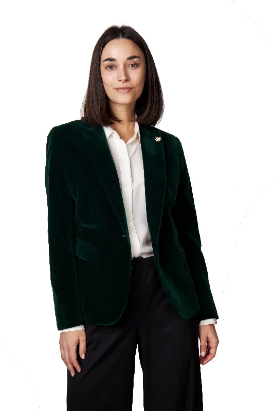 Men's wool tuxedo jacket for black tie event -STELLA - LADIES GREEN BLAZER