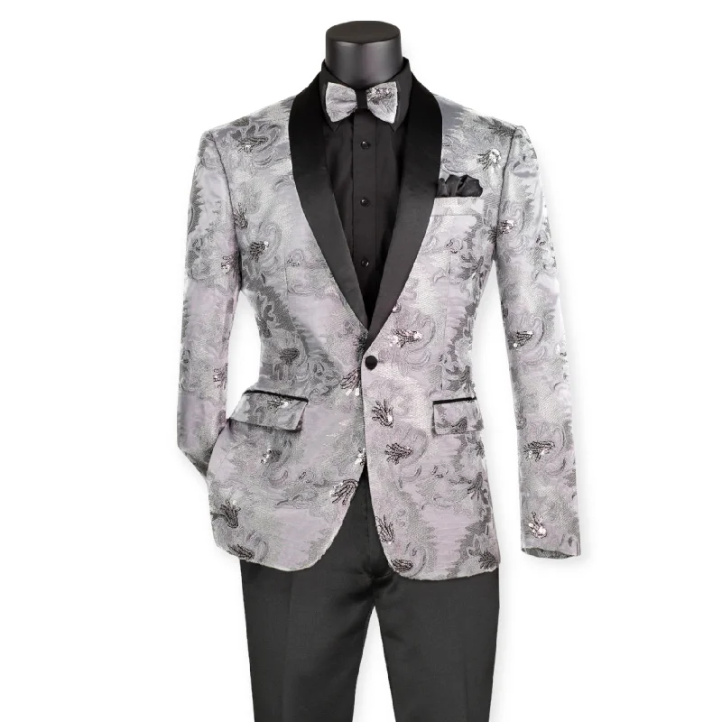 Men's office tuxedo rental for wedding -VINCI: Sequin Embroidered Blazer BSF-13