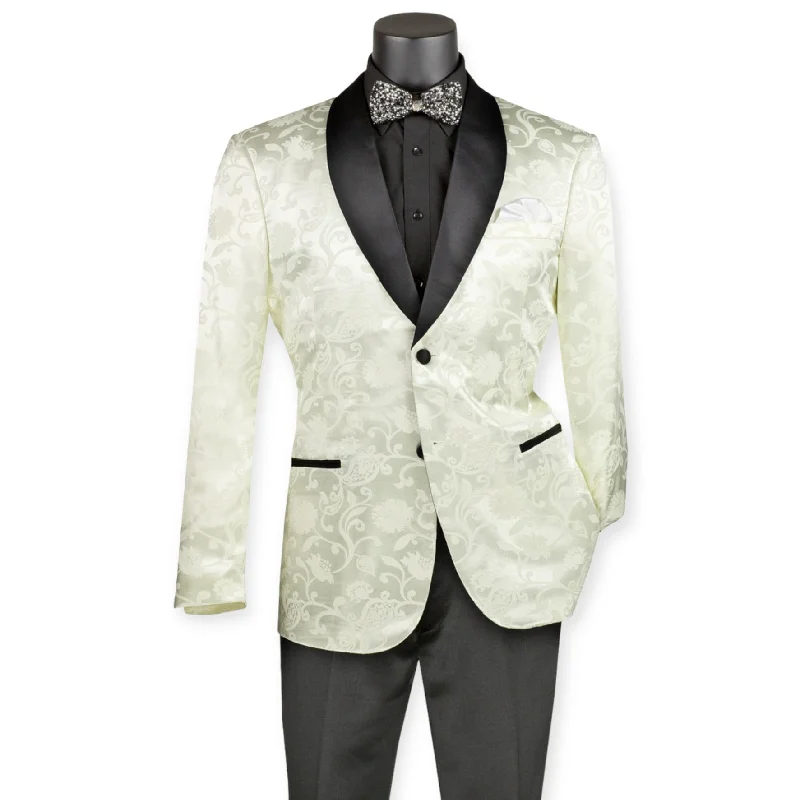 Men's modern checkered tuxedo for business -VINCI: Silky Jacquard Blazer BSF-18