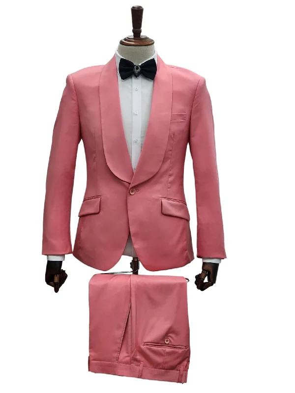 Best tuxedo for men's formal dinner -1 Button Slim Fit Suit FF1S-TRS Coral