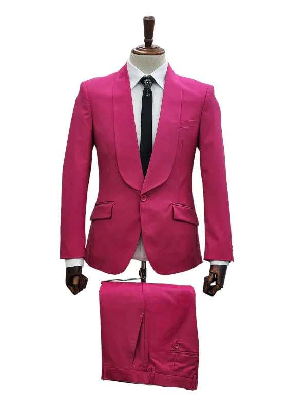 Best tuxedo for corporate dinner party -1 Button Slim Fit Suit FF1S-TRS Pink