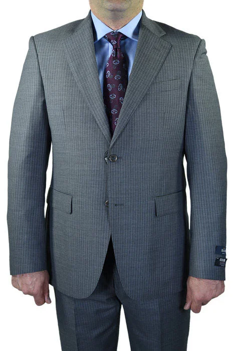 Best men's tuxedo for winter weddings -Berragamo "Modern" Grey Pinstripe Suit