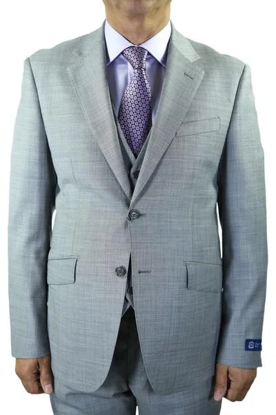 Men's slim fit tuxedo jacket for office event -Berragamo "Reda" Grey Sharkskin Suit