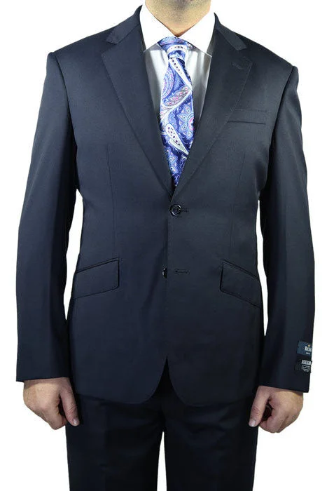 Best tuxedo for corporate dinner party -Berragamo Solid Navy 2-Button Notch Slim Fit Suit