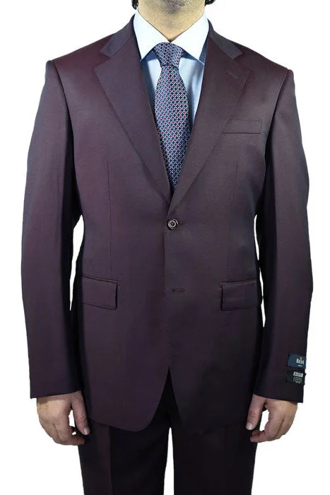 Men's formal tuxedo jacket for special occasions -Berragamo Solid Plum 2-Button Notch Suit