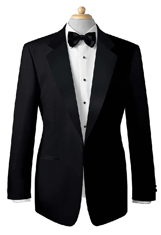 Men's slim fit tuxedo for evening reception -Black Birds Eye Tuxedo- Italian VBC