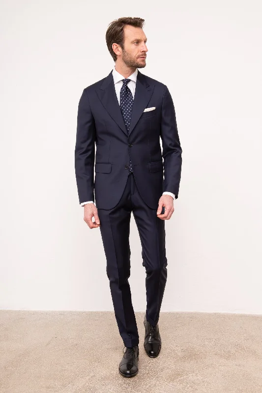 Men's elegant formal tuxedo jacket -Blue suit "Soragna Capsule Collection" - Made in Italy