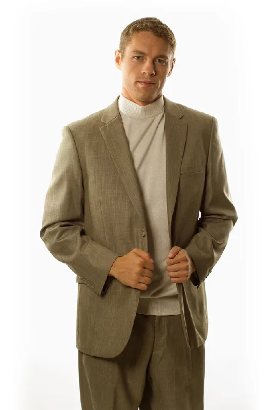 Men's slim fit tuxedo jacket for evening wedding -Caravelli Barley Sharkskin Suit