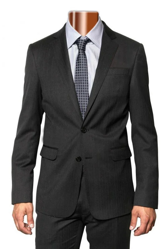 Best men's tuxedo for high-class events -Caravelli Grey Tonal Stripe Slim Suit