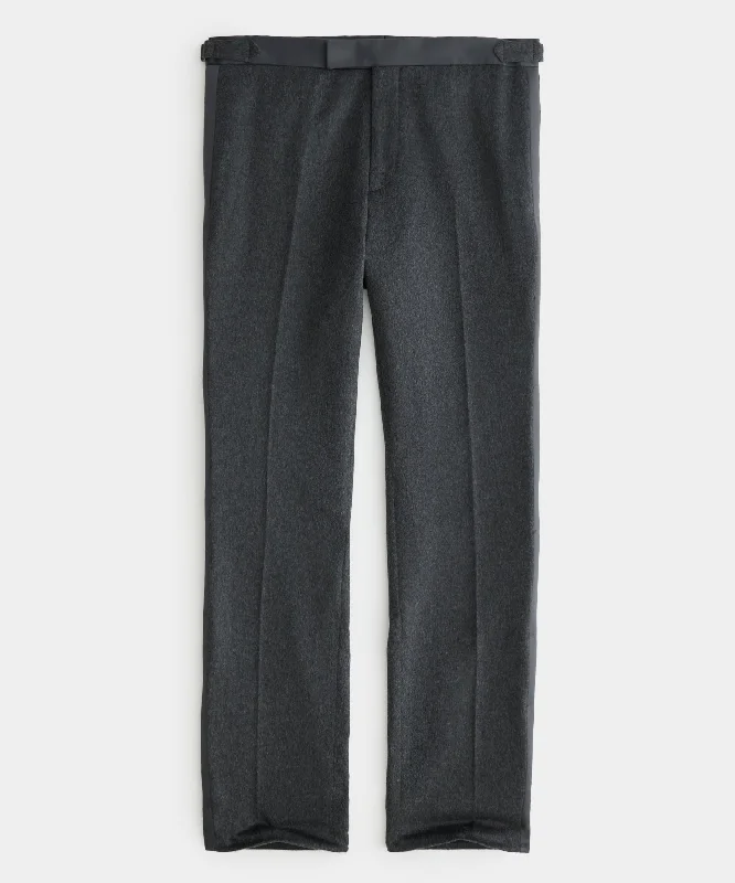 Men's charcoal tuxedo for office event -Cashmere Tuxedo Trouser in Grey