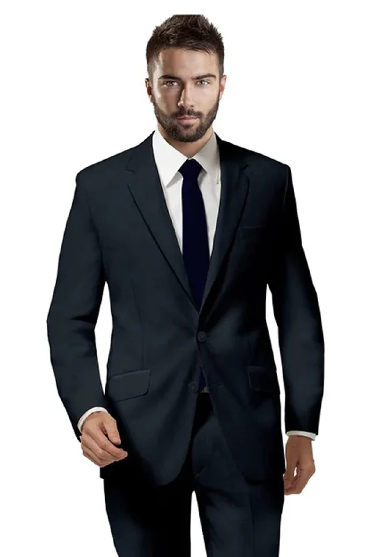 Men's tailored formal tuxedo with satin finish -Charcoal Grey Birds Eye Suit