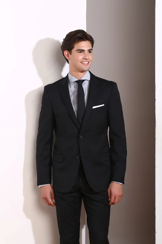 Men's designer wedding tuxedo with satin finish -Couture 1901 Black Suit Jacket (Separates)