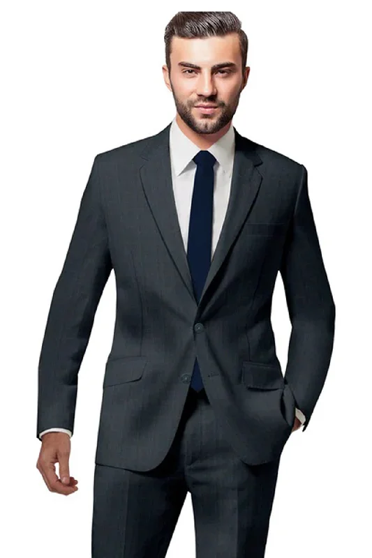 Men's designer tuxedo for wedding guests -Dark Grey Prince of Wales Check Suit - A Timeless Classic