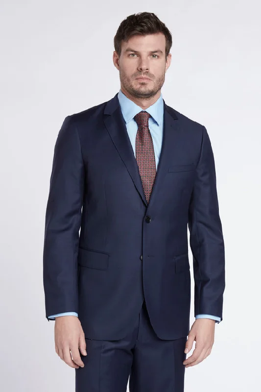 Men's grey tuxedo for corporate events -Enzo Solid Blue Suit