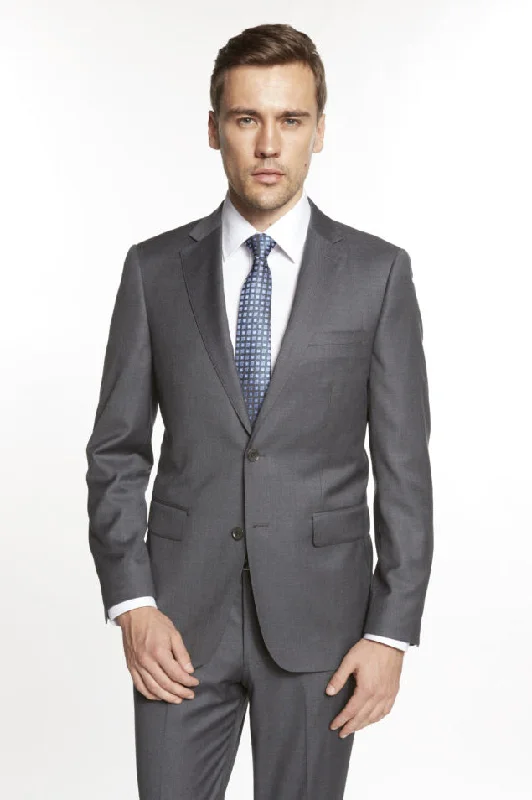 Men's modern tuxedo with satin collar -Enzo Solid Grey Suit