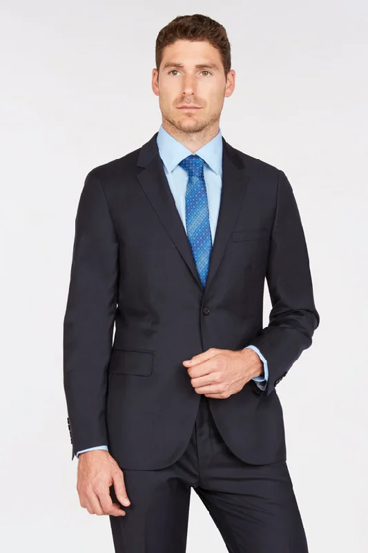 Men's formal tuxedo for office party -Enzo Solid Navy Suit