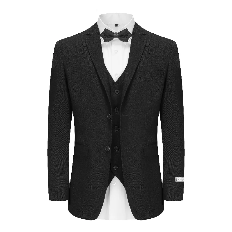 Men's tailored tuxedo for wedding -Gino Vitale Men's Skinny Fit 3-Piece Suit (Black, Charcoal, Grey)