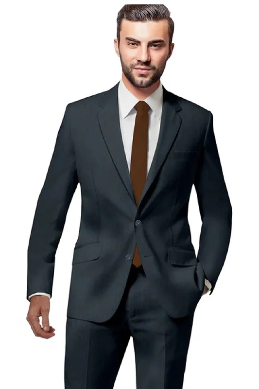 Men's wool tuxedo jacket for black tie event -Grey Stripe Suit