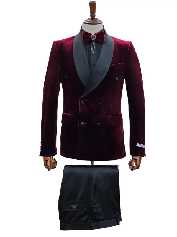 Men's office tuxedo rental for wedding -GT6DBSX-8328 BURGUNDY