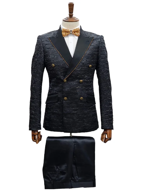 Men's designer tuxedo for special occasions -GT6DBT-6336 Black-Bronze