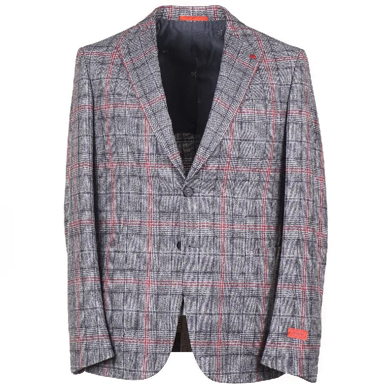 Men's slim fit tuxedo for evening reception -Isaia Soft Brushed Flannel Wool Suit