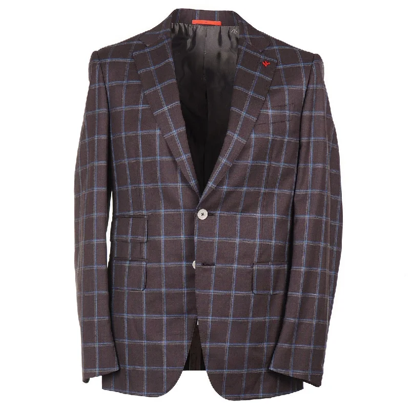 Men's custom tuxedo jacket with satin lapels -Isaia Tailored-Fit Wool Suit