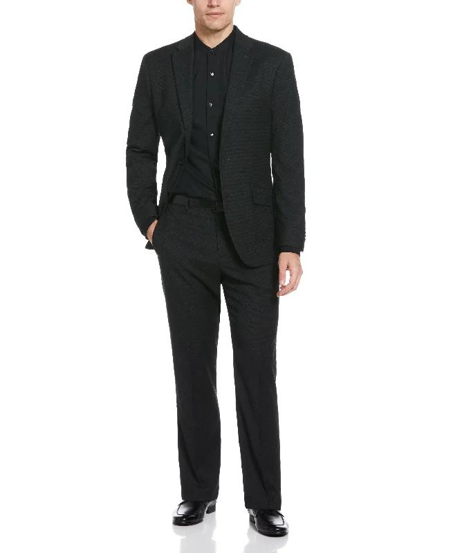 Men's elegant navy tuxedo jacket -Machine Washable Black Textured Suit