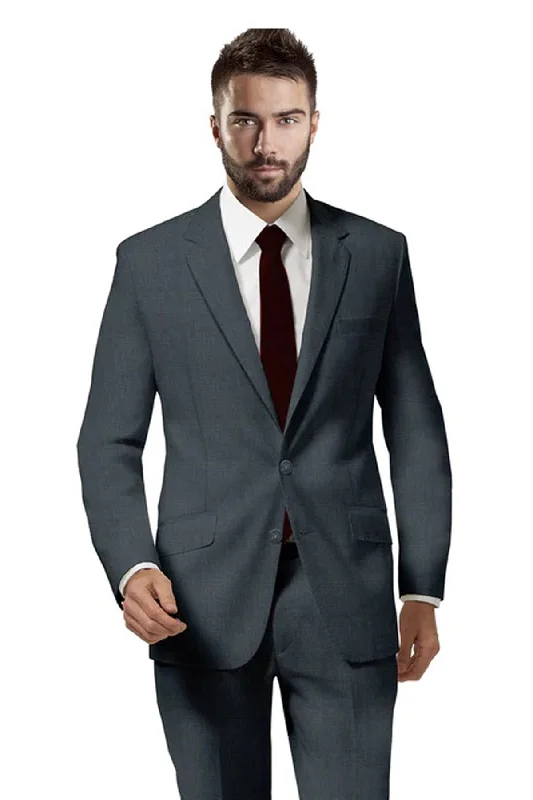 Best tuxedo for men's formal dinner -Medium Grey Birds Eye Suit