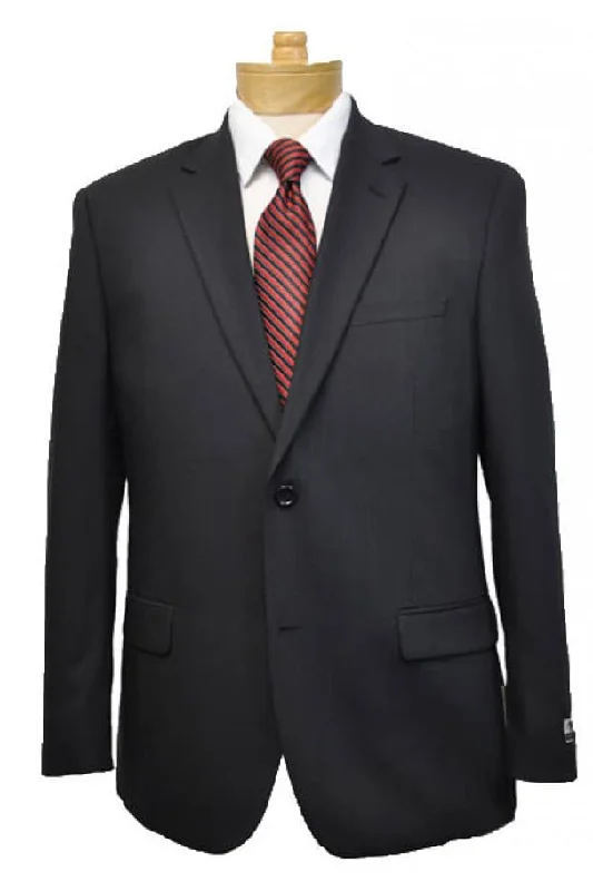 Men's luxury tuxedo jacket for business event -Montefino Solid Black Suit