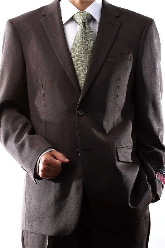 Men's premium navy tuxedo jacket for wedding -Montefino Solid Taupe Suit