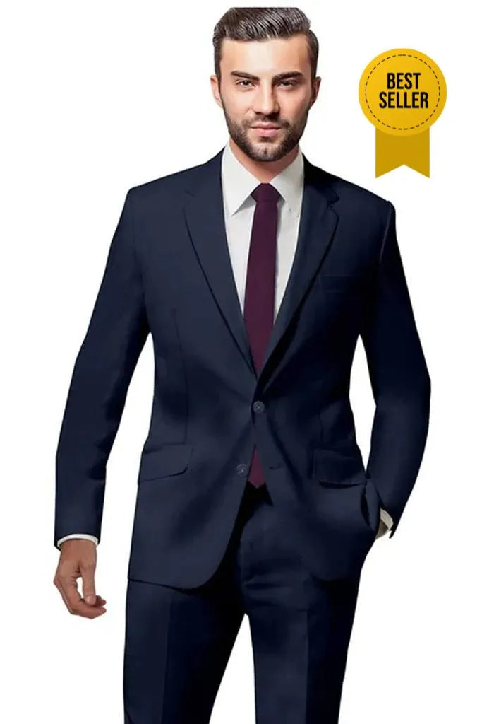 Men's modern grey tuxedo with bowtie -Navy Blue Suit