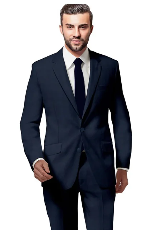 Men's business tuxedo jacket with satin lapels -Navy Check Suit