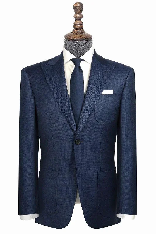 Men's designer tuxedo with satin lapel -Navy Nail Head