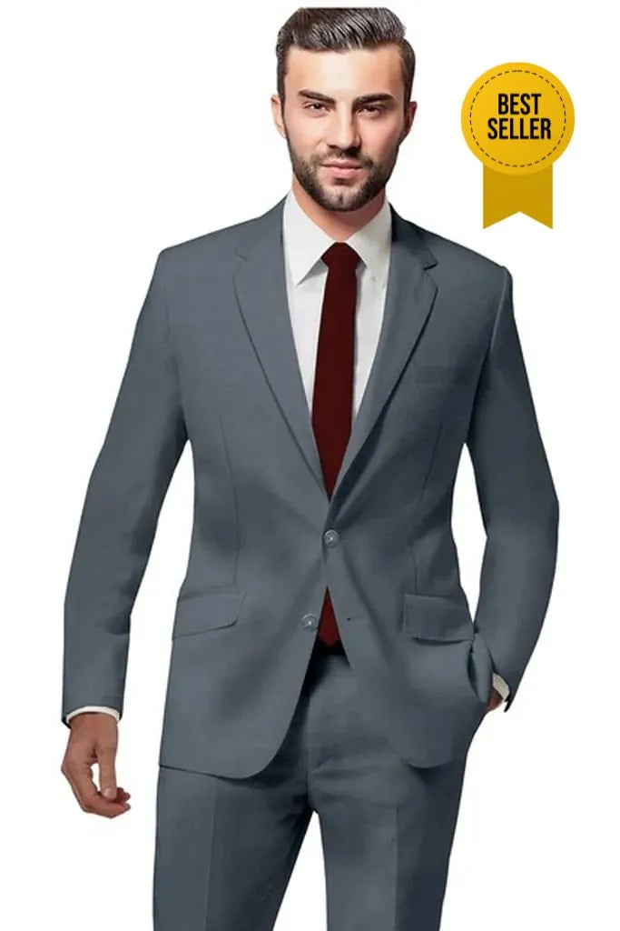 Men's modern checkered tuxedo for business -New York Grey Suit