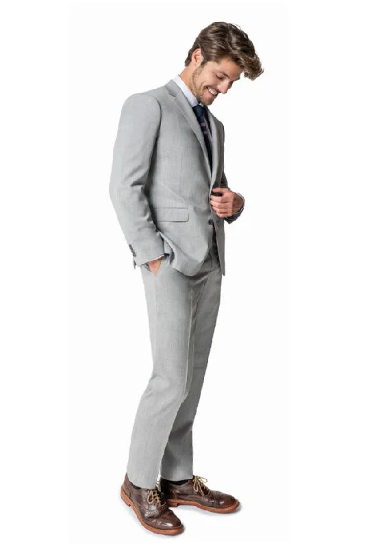 Men's black tuxedo jacket for dinner party -Paul Betenly "Thomas" Light Grey Solid Suit