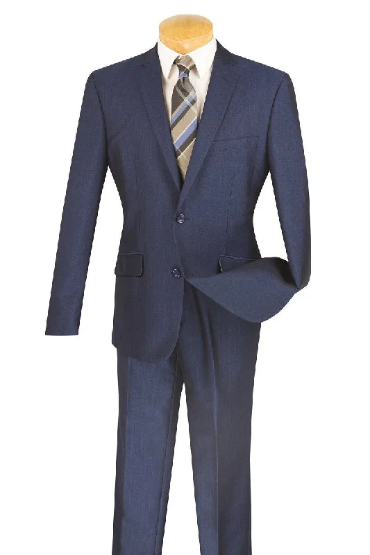 Men's tailored tuxedo for evening events -Vinci "Angelo" Blue Slim Fit Suit