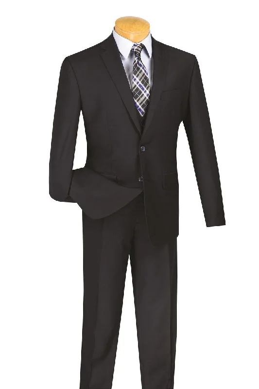 Men's high-end navy tuxedo for dinner events -Vinci "Carmelo" Navy Slim Fit 3-Piece Suit