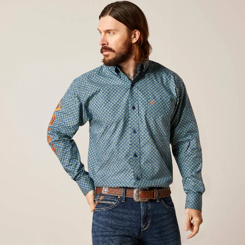 Men’s long sleeve checkered button-up shirt -Men's Ariat Team Walton Classic Fit Shirt #10046327